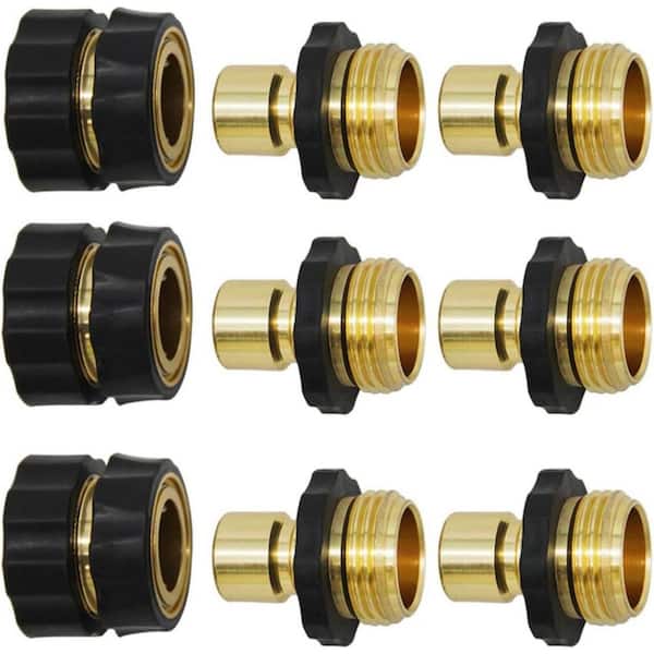 Cubilan 3/4 in. Garden Hose Connector, 9 PCS Garden Hose Quick Connect Fittings Male, Female Quick Release Garden Hose Connector