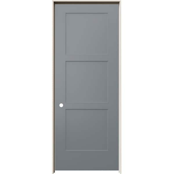 JELD-WEN 30 in. x 80 in. Birkdale Stone Stain Right-Hand Smooth Solid Core Molded Composite Single Prehung Interior Door