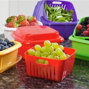 Red 3-Piece Berry Box Fruit Keeper Set (2-pack)