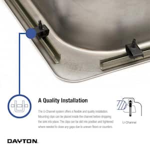 Dayton Drop-In Stainless Steel 33 in. 3-Hole Double Basin Kitchen Sink