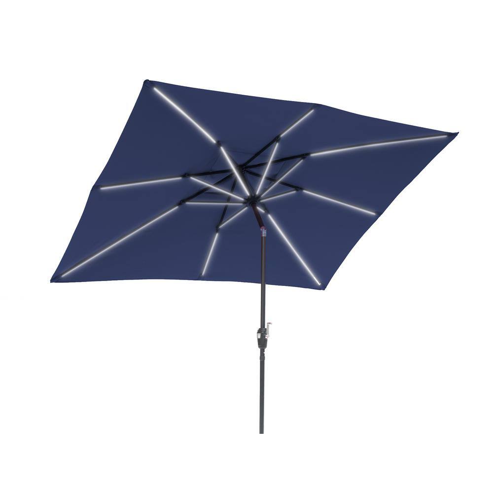 9 ft. x 7 ft. Market Rectangular Next Gen Solar Lighted Patio Umbrella in Navy price history on PriceWatchPro