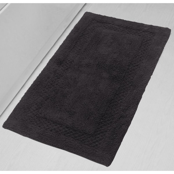 Home Weavers Inc Classy Bathmat Gray Cotton 2-Piece Bath Rug Set, Grey