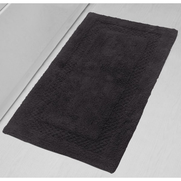 MH London Avebury Grey 24 in. x 60 in. Stripe Cotton Bath Mat, Gray