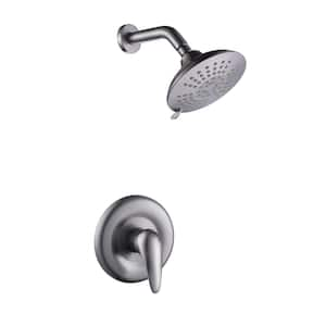 Single Handle 5-Spray Shower Faucet 4.2 GPM with Pressure Balance in Brushed Nickel (Valve Included)