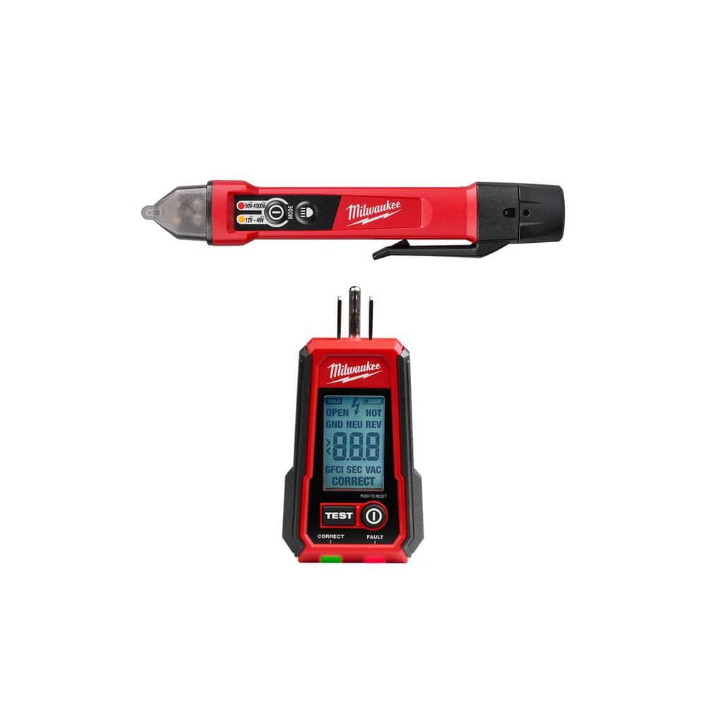 Dual Range Non Contact Voltage Detector with LED 12-1000V AC and Digital GFCI Receptacle Tester price history on PriceWatchPro
