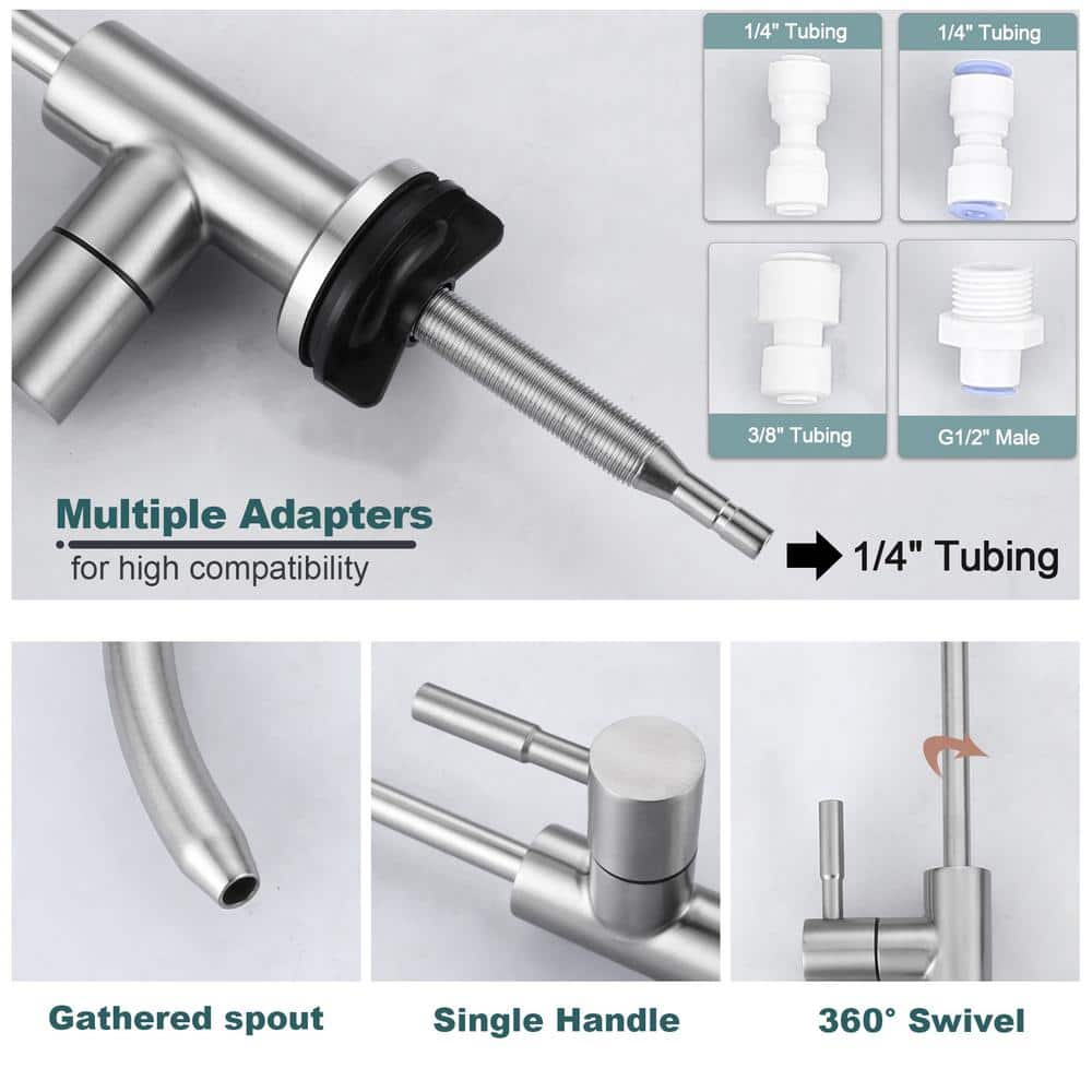 Brushed Nickel High-Arc Kitchen Faucet with Pull-Out Spray