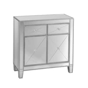 Mirage 28 in. W x 28 in. H Mirrored Cabinet in Silver
