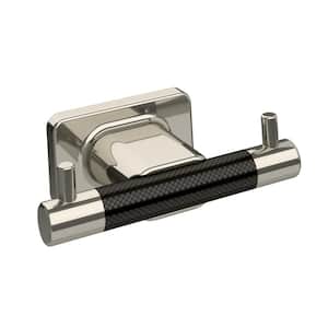 Esquire Double Robe Hook in Polished Nickel/Gunmetal