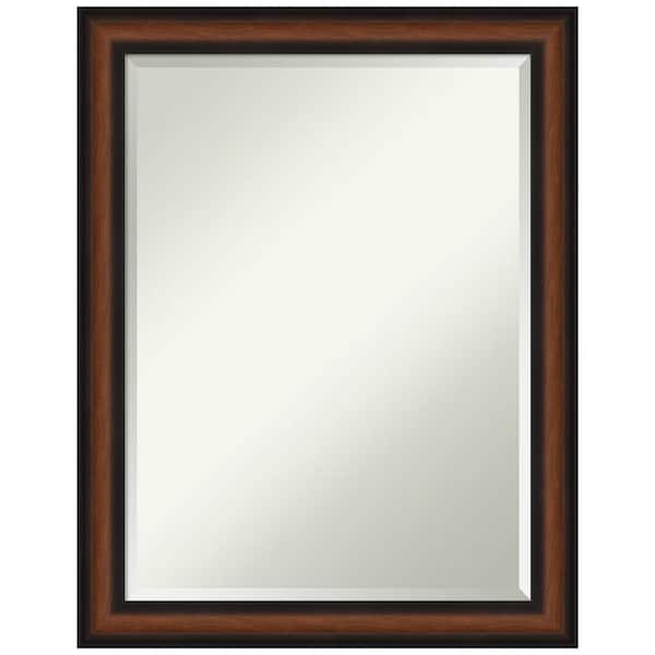 Amanti Art Yale Walnut 21.5 in. H x 27.5 in. W Framed Wall Mirror