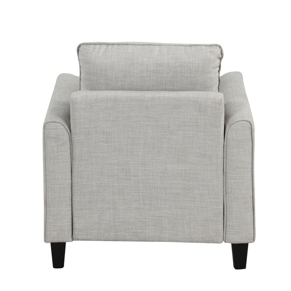 Jorden Light Gray Polyester Upholstered Accent Chair with Dark Wood Legs