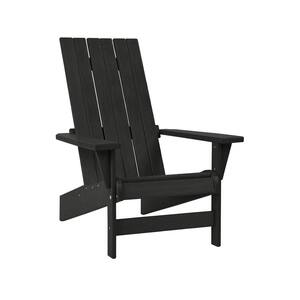 Montauk Adirondack Chair Durable Weatherproof Outdoor Seating Furniture for Porch and Backyard Black