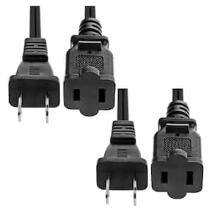 10 ft. 16/2 Medium-Duty 13 Amp Black Small Appliance Cord US AC 2-Prong Male-Female Power Cable 13 Amp/125-Volt 5 Core