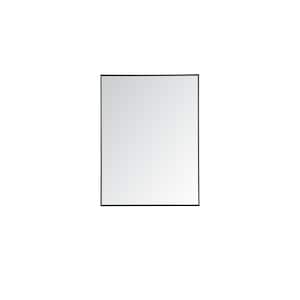 Timeless Home 36 in. W x 48 in. H Contemporary Metal Framed Rectangle Black Mirror