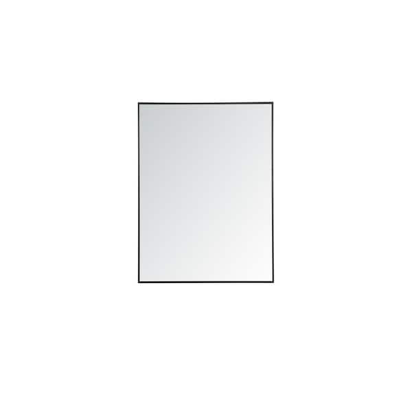 Unbranded Timeless Home 36 in. W x 48 in. H Contemporary Metal Framed Rectangle Black Mirror