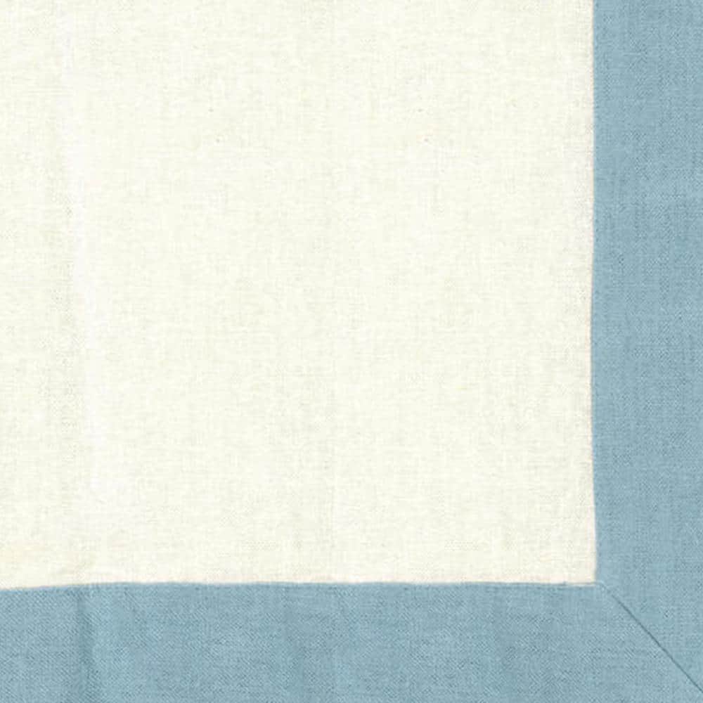 Blue Cotton Room-Darkening Rod Pocket Kitchen Tiers, 30" W x 24" L, Set of 2