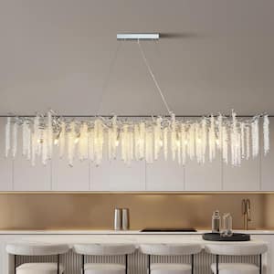 20-Light Silver Chandelier, Luxury Flush Mount Chandelier with K9 Crystal, for Dining Room, Living Room, Kitchen
