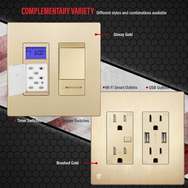 Enerlites SI8832-BK Screwless 2-Gang Decorator Wall Plate – Polycarbonate, Child-Safe, Standard Size, Fits GFCI & Dimmers, Black