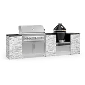 Signature Series 125.16 in. x 25.5 in. x 57.5 in. 9-Piece Outdoor Kitchen Cabinet Set with Liquid Propane 40 in. Grill