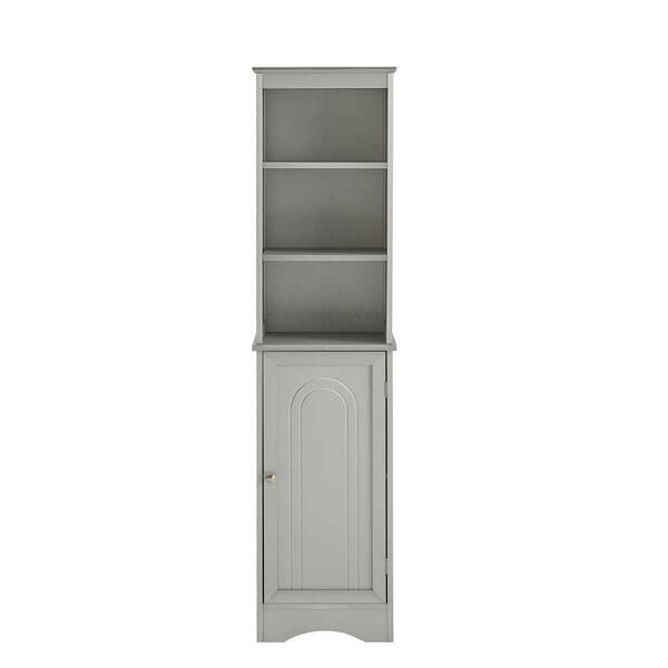 EPOWP 15 in. W x 12 in. D x 60 in. H Gray Wood Linen Cabinet