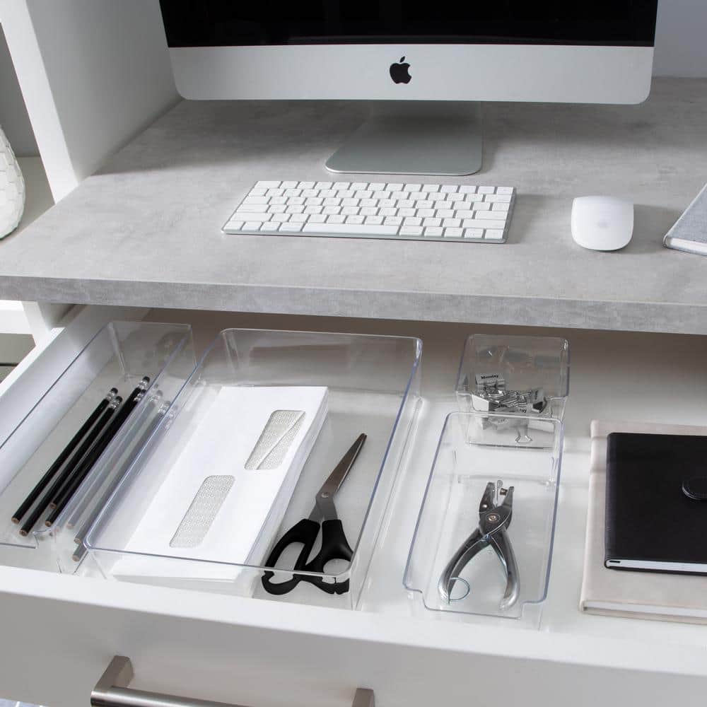 Clear Acrylic Small Rectangular Drawer Organizer, 10" x 8" x 6"