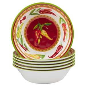Red Hot Multicolored Melamine All Purpose Bowl 22 oz. 7.5 in. x 2 in. (Set of 6)