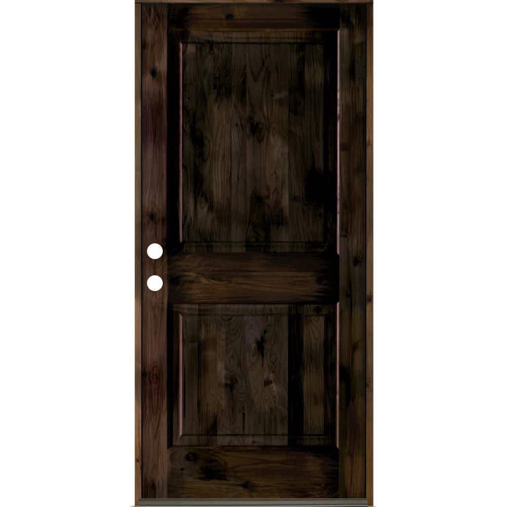 Krosswood Doors 42 in. x 80 in. Rustic Knotty Alder 2 Panel Square
