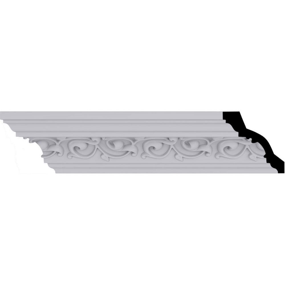 Primed White Polyurethane Geometric Crown Moulding Sample