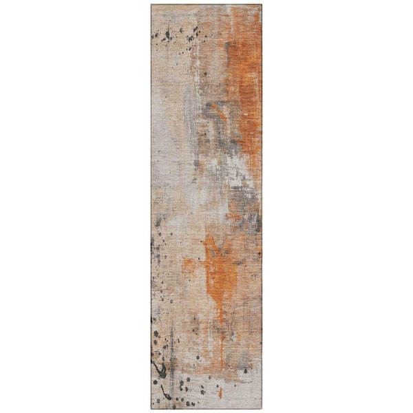 Chantille Machine Washable Indoor/Outdoor Abstract ACN1840 Orange 2 ft. 3 in. x 7 ft. 6 in. Runner Rug