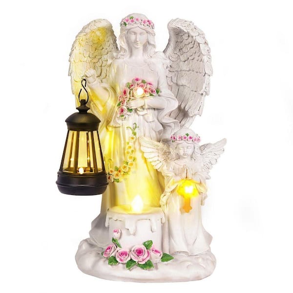 Solar-Powered Angel Garden Statue, Outdoor Garden Angel Statue