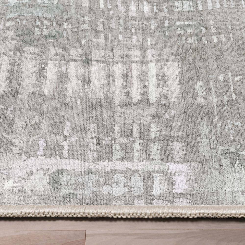 Blue and Beige Abstract Synthetic Flat-Weave 5' x 7' Area Rug