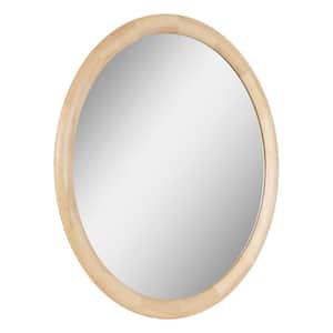 Dessa 32.00 in. W x 32.00 in. H Natural Round Transitional Framed Decorative Wall Mirror