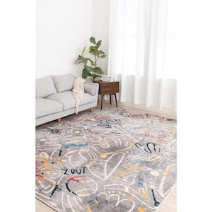 Sportsglyphs Multi-Colored 4 ft. x 6 ft. Abstract Area Rug