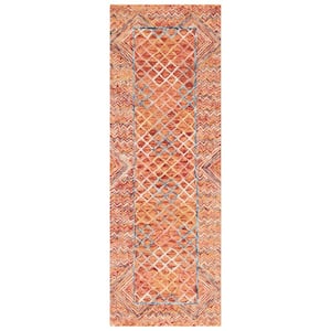 Aspen Gold/Pink 2 ft. x 8 ft. Chevron Border Runner Rug