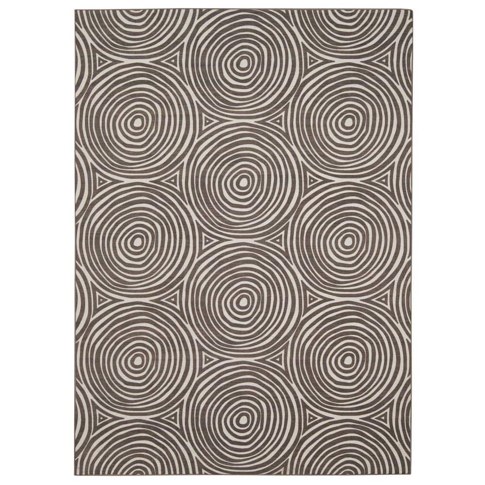 Ordaz Ivory and Brown 2 ft. W x 3 ft. L Washable Polyester Indoor/Outdoor Area Rug price history on PriceWatchPro