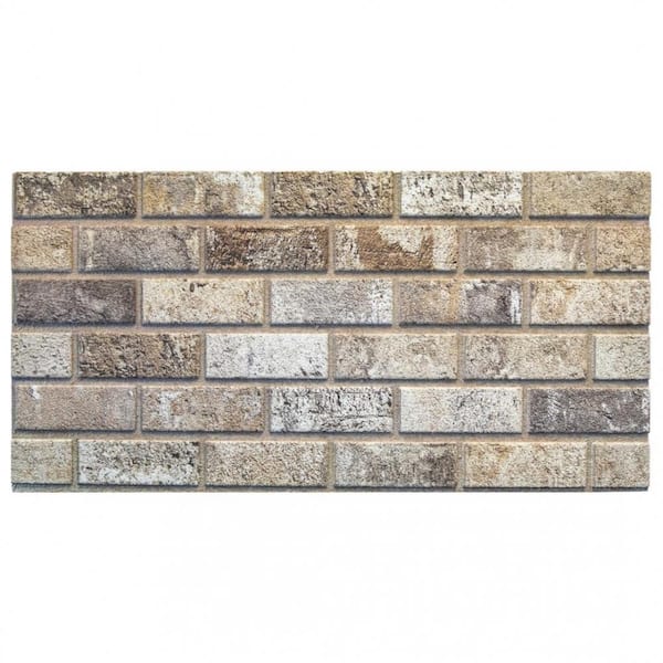 Dundee Deco Falkirk Uffcott 4/5 in. x 3-1/4 ft. x 1-3/5 ft. Red Brown Grey Faux Brick Styrofoam 3D Decorative Wall Panel (5-Pack)