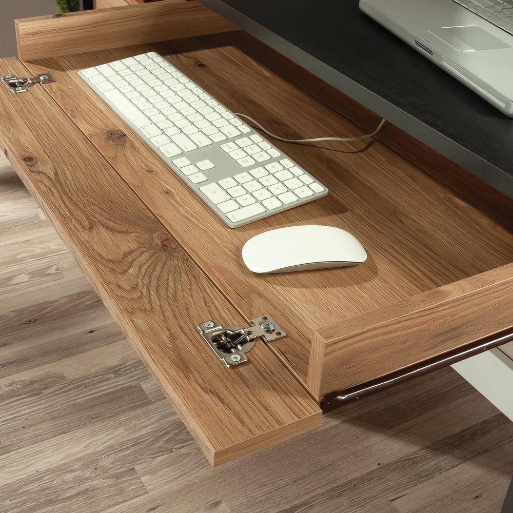 Raven Oak Timber Accented Home Office Desk with Storage