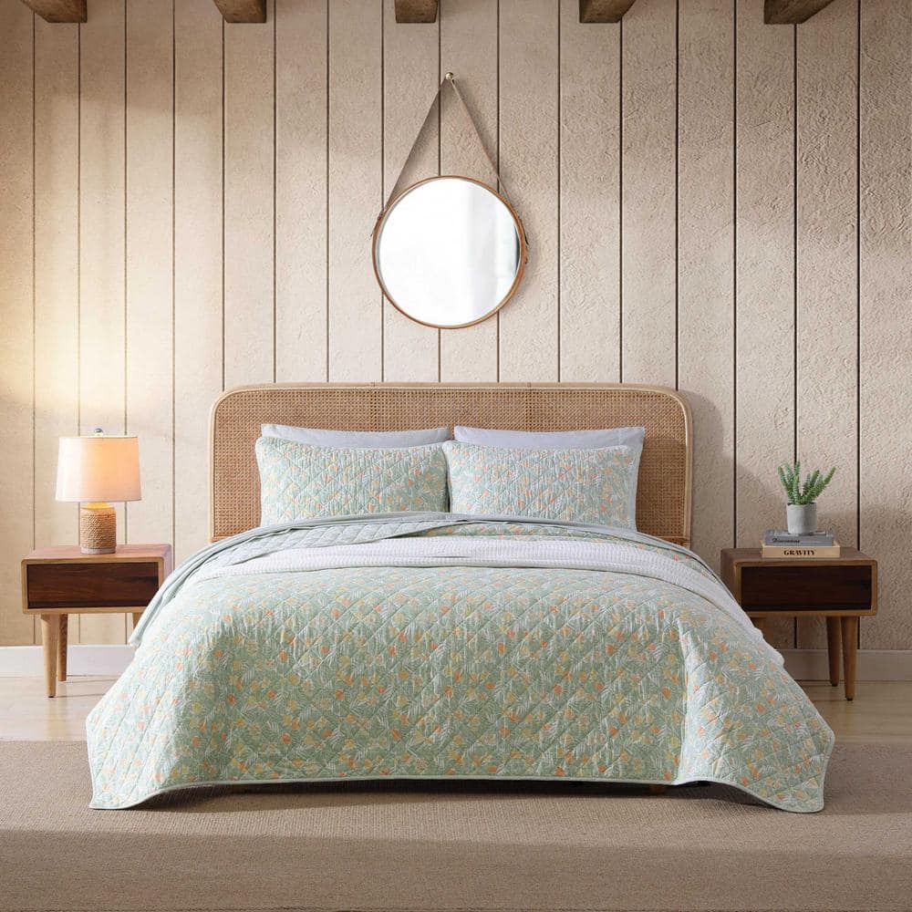 Full White Cotton Reversible Quilt Set