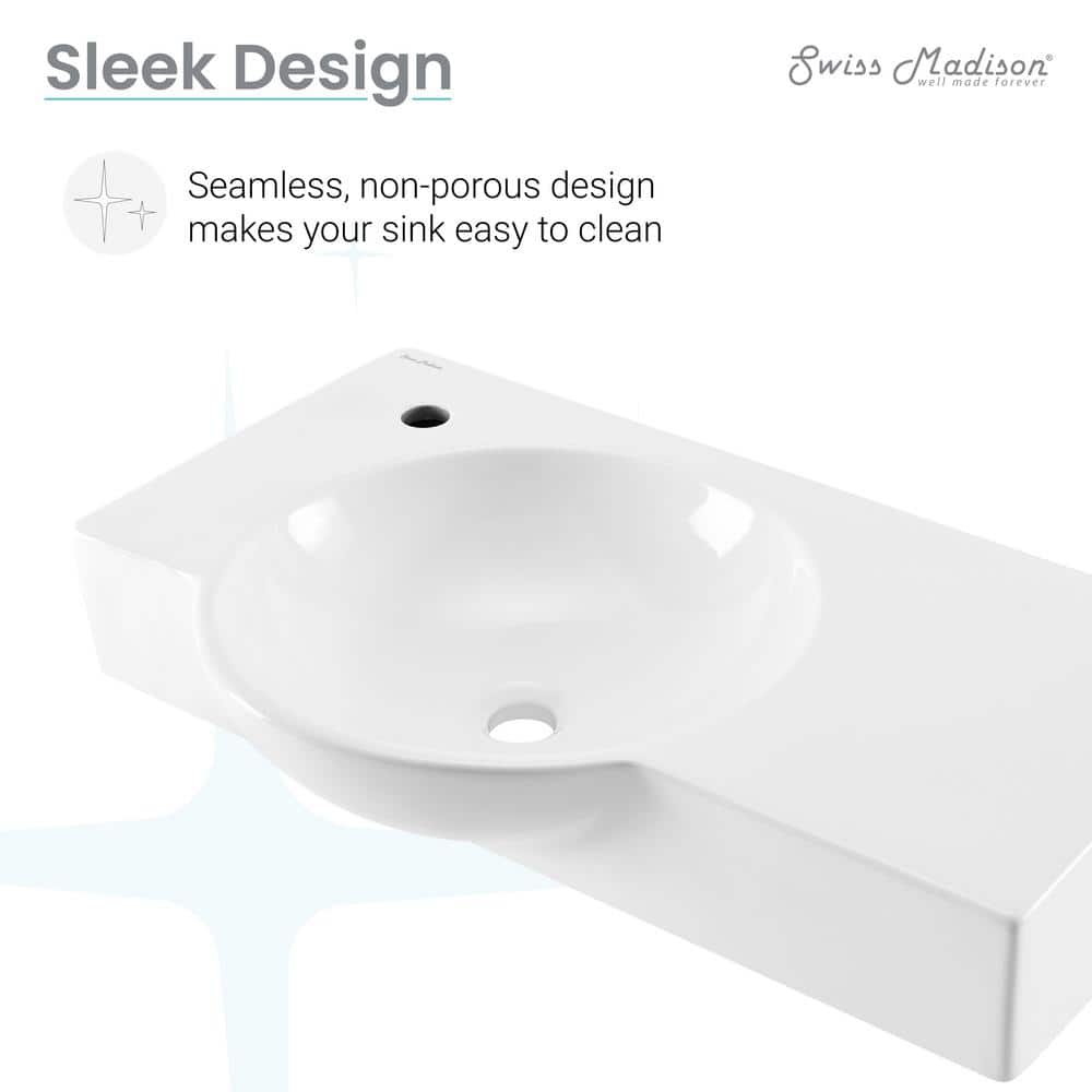Chateau 30" Glossy White Ceramic Wall-Mount Bathroom Sink
