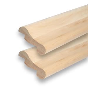 72 in. W x 1-3/8 in. H x 4-3/4 in. D Unfinished Maple Chicago Bar Rail Moulding (2-Pack)