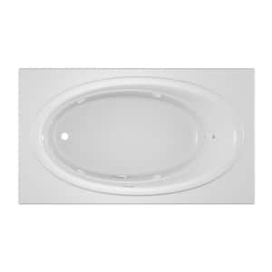 NOVA 72 in. x 42 in. Acrylic Left-Hand Drain Rectangular Drop-In Whirlpool Bathtub with Heater in White