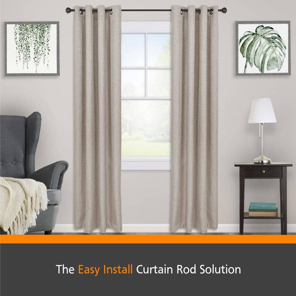 Oil Rubbed Bronze Decorative Curtain Rod with Scroll Finials