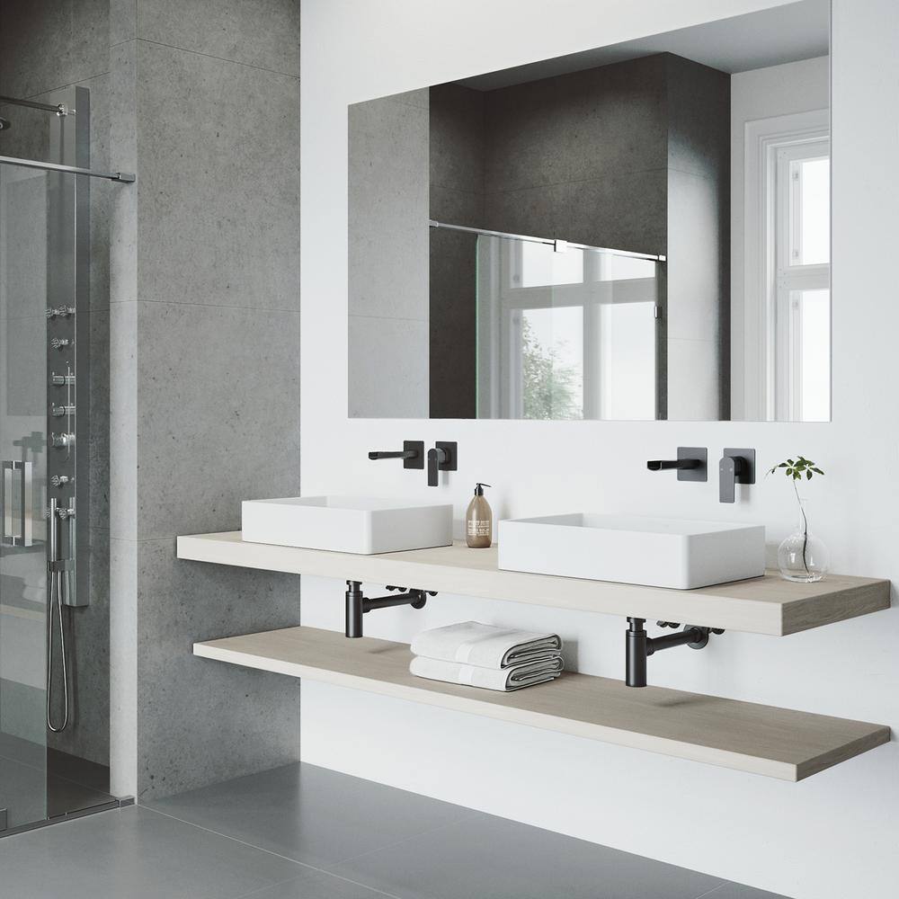 Sleek Modern 5.25" Black Brass Wall Mounted Faucet