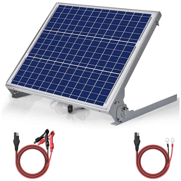 12V 50W Solar Battery Charger Maintainer with Built-in UltraSmart MPPT Controller and Adjustable Mount Bracket