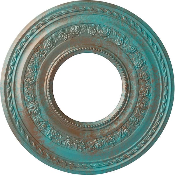 Ekena Millwork 1-1/8 in. x 29-3/8 in. x 29-3/8 in. Polyurethane Anthony Ceiling , Copper Green Patina
