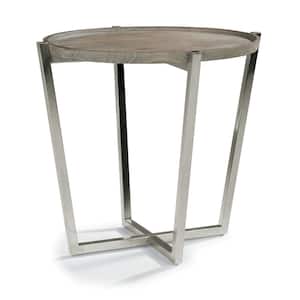 Rae 28 in. Oval Weather Gray End Table