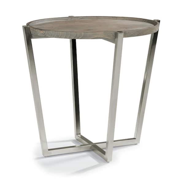 HOMESTYLES Rae 28 in. Oval Weather Gray End Table