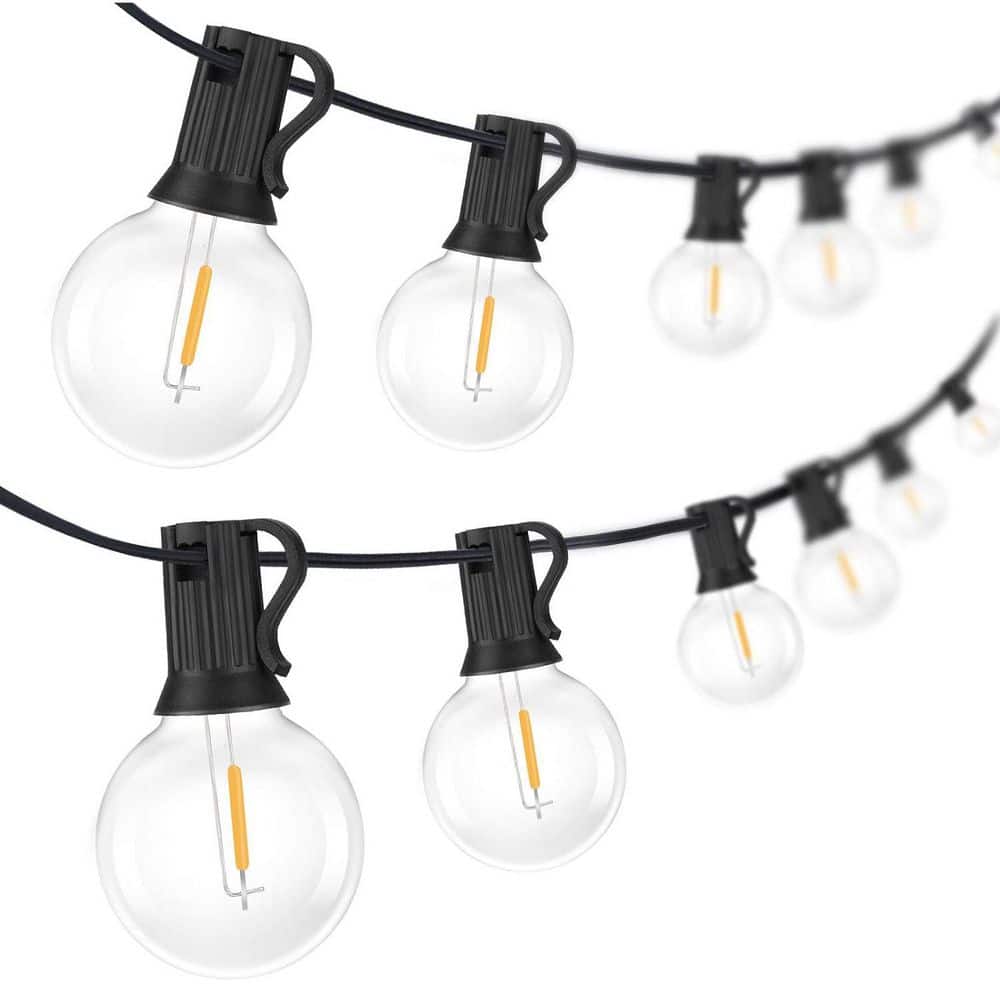 Oyezvary 100 ft. Outdoor G40 LED Globe String Lights Dimmable Waterproof Shatterproof Connectable 52 Bulbs 2-Pack