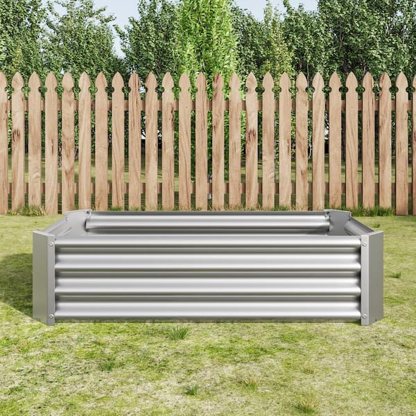 Siavonce Metal Raised Garden Bed 4 ft. x 2 ft. x 1 ft