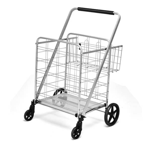 Buy wholesale Shopping Cart 4 Wheels Gray Marble 45 Liters Polyester  Shopping Cart with Thermal Cooling Bag