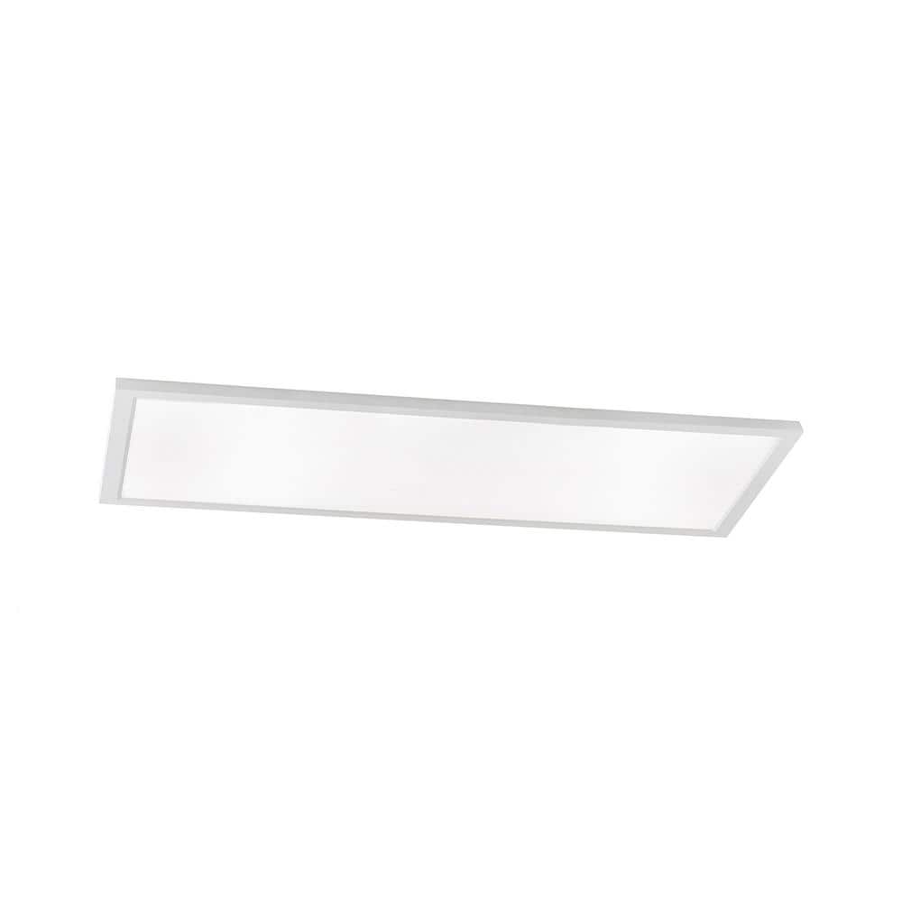 Lugano 48" White Glass LED Linear Flush Mount Light